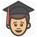Graduado Do Sexo Masculino Estudante De Graduacao Pos Graduacao Ícone
