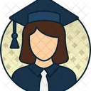 Graduate Girl Graduation Scholar Icon