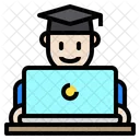 Graduate Avatar Laptop Icon
