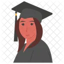 Graduated Student University Girl Icon