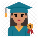 Graduated Student Graduated Female Icon