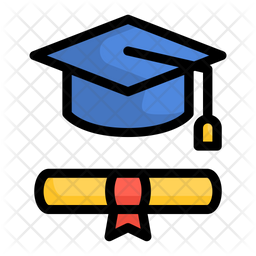 Graduation Cap Icon of Colored Outline style - Available ...