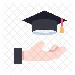 Graduation Cap Hand  Icon