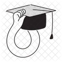 Half Tone Holding Graduation Cap Illustration Graduation Celebration Academic Cap Icon