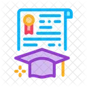 Graduation Certificate Educational Diploma Icon