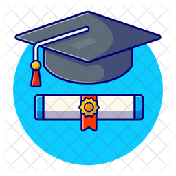 Graduation Degree Icon - Download in Colored Outline Style