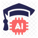 Graduation Hat Ai Artificial Intelligence Icon