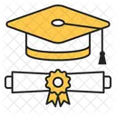 Graduation Hat And Diploma Icon