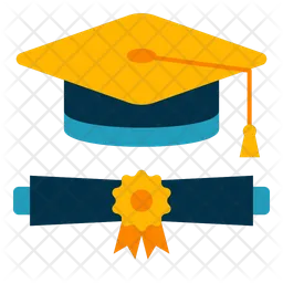 Graduation Hat And Diploma  Icon