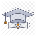 Graduation hat certificate roll  Icon
