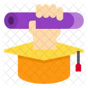 Hand Graduation Cap Education Icon