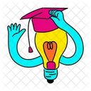 Vibrant Lightbulb And Graduation Cap Illustration Graduation Inspiration Bright Future Icon