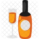 Graduation Wine Bottle and Glass  Icon