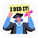 Absolvent Gelehrter Glucklicher Student Symbol