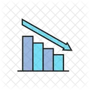 Grafico Decrescente Tendencia De Queda Ícone