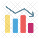 Grafico Barras Seta Para Baixo Ícone