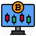 Monitor Pantalla Bitcoin Icono