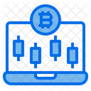 Computadora Portatil Bitcoins Icono