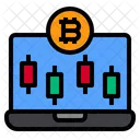 Computadora Portatil Bitcoins Icono