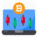 Computadora Portatil Bitcoins Icono