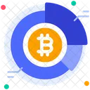 Gráfico circular de bitcoins  Icono