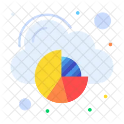 Gráfico circular de nubes  Icono