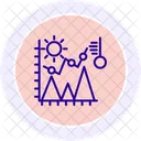 Icone De Linha De Grafico Climatico Ícone