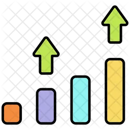 Gráfico com tendência ascendente  Ícone