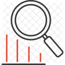 Grafico Con Lupa Analisis Estudio De Caso Icono