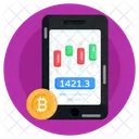 Analisis De Bitcoin Grafico De Velas Grafico De Acciones De Bitcoin Icono