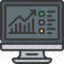 Grafico De Analise On Line Computador Dados Ícone