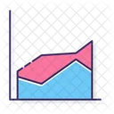 Grafico De Area Empilhada Grafico De Area Empilhado Ícone