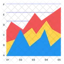 Gráfico de área empilhada  Ícone