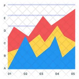 Gráfico de área empilhada  Ícone