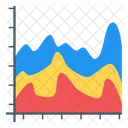 Gráfico de área empilhada  Ícone