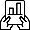 Sosteniendo Papel De Grafico De Barras Con Las Dos Manos Icono