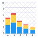 Gráfico de barras apiladas  Icono