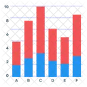 Gráfico de barras apiladas  Icono