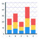 Gráfico de barras apiladas  Icono