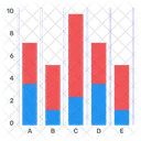 Gráfico de barras apiladas  Icono