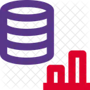 Gráfico de barras de base de datos  Icono