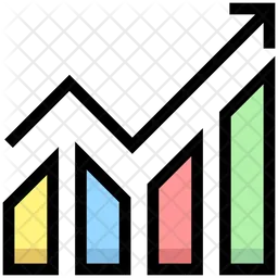 Gráfico de barras de crescimento  Ícone