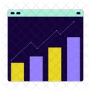 Gráfico de barras de dados  Ícone