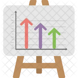 Gráfico de barras de flechas  Icono