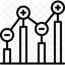 Gráfico de barras lineares  Ícone