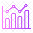 Gráfico de barras de linha  Ícone