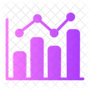 Gráfico de barras de linha  Ícone