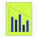 Documento de gráfico de barras de pronóstico  Icono