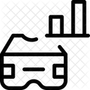 Gráfico de barras de realidad virtual  Icono
