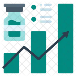 Gráfico de barras de vacinas  Ícone